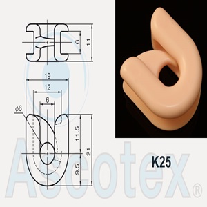 Móc Sứ Ceramic dẫn hướng trung tâm Ceramic Centre Hook Guide K25